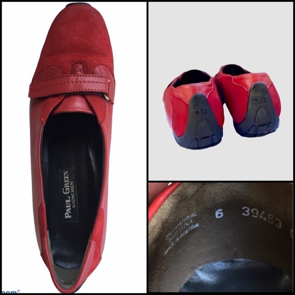 Paul Green Austrian Made Women’s Red Flats US Sz 8.5 Shoes - Picture 5 of 7